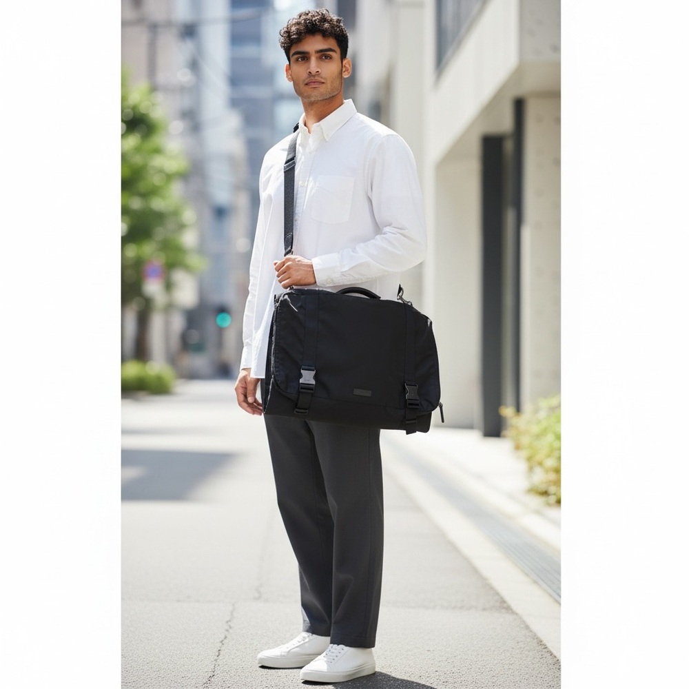 Coach Garment Bag Case Suitcase Leather Nylon Black Messenger Bag